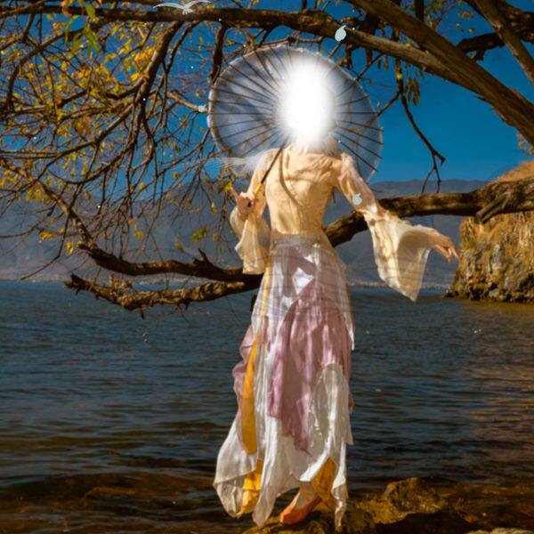 鲛鲛无艺之艺一朵大左古典舞古风仙气飘逸大袖衫不等次舞蹈大摆裙