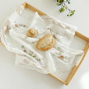 5154白色刺麻棉ALdsf563纱镂绣卧室床头柜盖巾空美式 纯家用蕾丝防