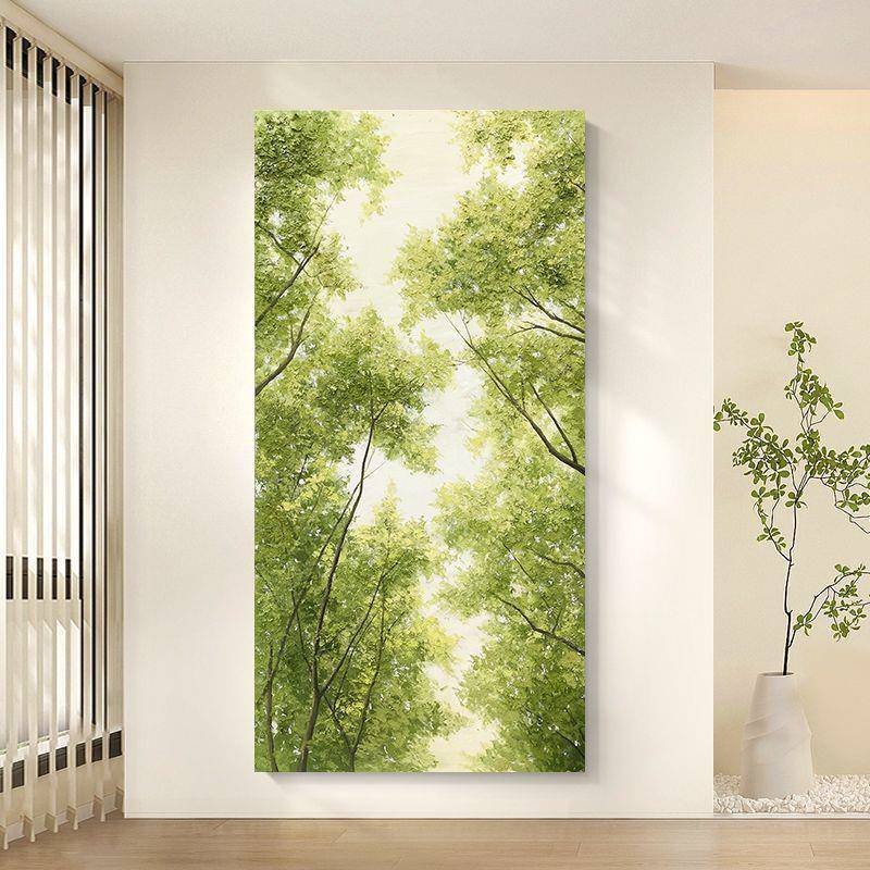 丰手绘油画《绿树成荫12》走廊过入道装饰画玄关户-挂画顺IHU肌理