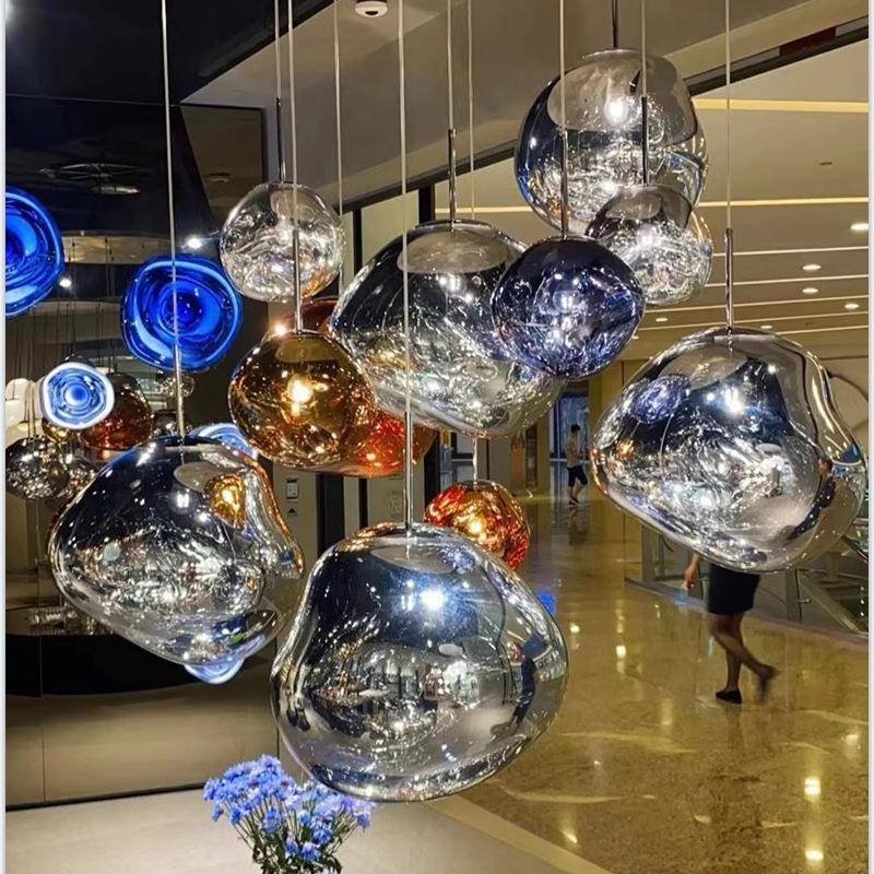 餐厅灯灯熔岩吊灯25989o客厅中空挑高lf复式楼梯间酒店工程中山古