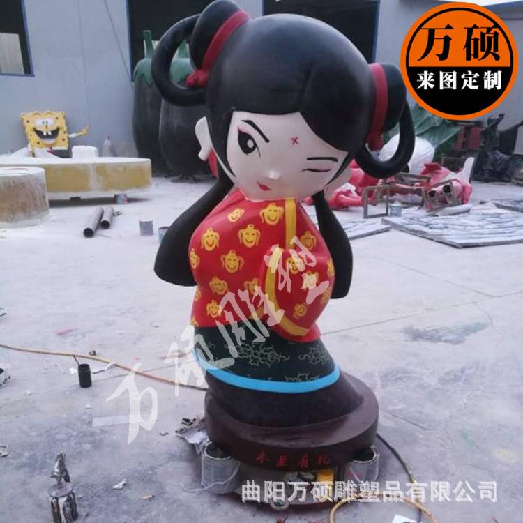 玻璃钢卡通雕塑制作 彩绘卡通人物雕塑厂家 一张图片还原立体雕塑