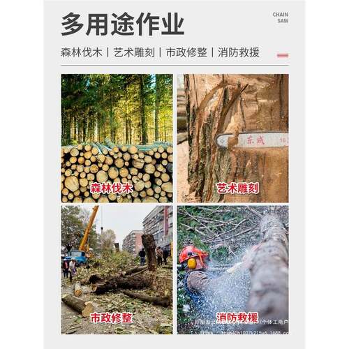 汽油锯大功伐油木锯电锯家率用城手持电链锯东FF03-YD-锯砍柴锯旗