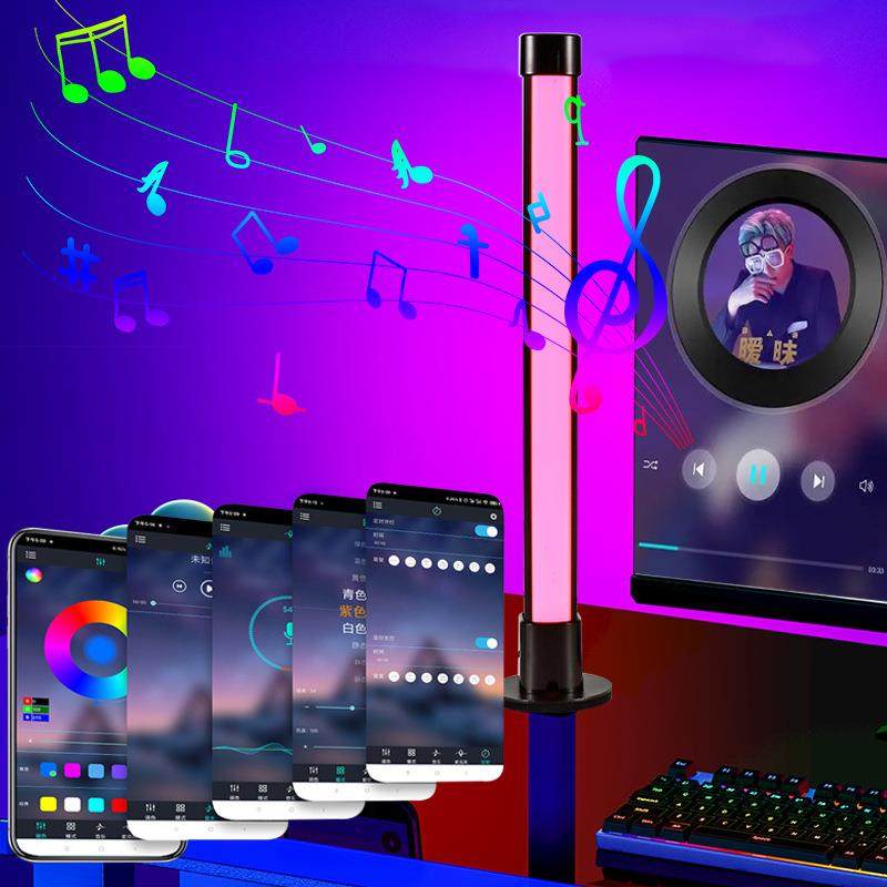 桌面音乐音音节奏116灯拾氛围电灯彩色声控频竞房电脑音响音量拾