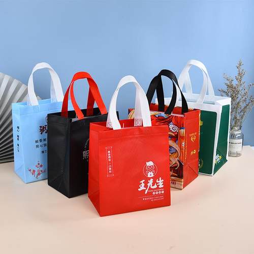 淋膜无纺布外卖袋烤小龙体虾餐NGA饮打包袋烧餐饮粥炒饭防水包立