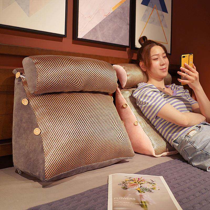 靠厂家直供背上枕床头靠垫靠枕抱枕睡觉卧室靠背垫床软包三角枕头