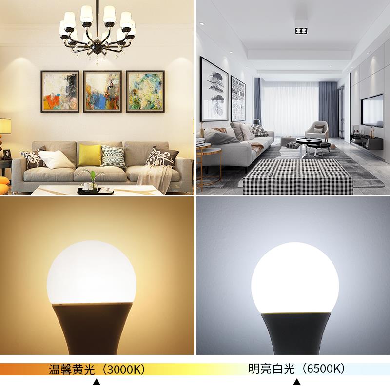 灯泡ld节灯家e27螺口螺旋卡口球泡照明用超亮护眼3w5w110个装LE2e