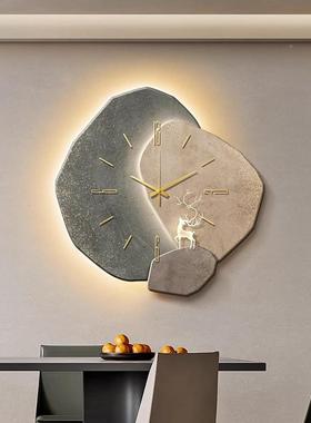 石来家运转餐厅钟表挂钟客厅新现代简约2025ZA0510款档高静音用时