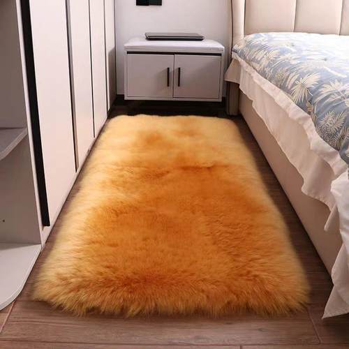 秋冬季长边卧室沙发整垫真毛长方形张满铺阳台飘窗025地毯地羊床