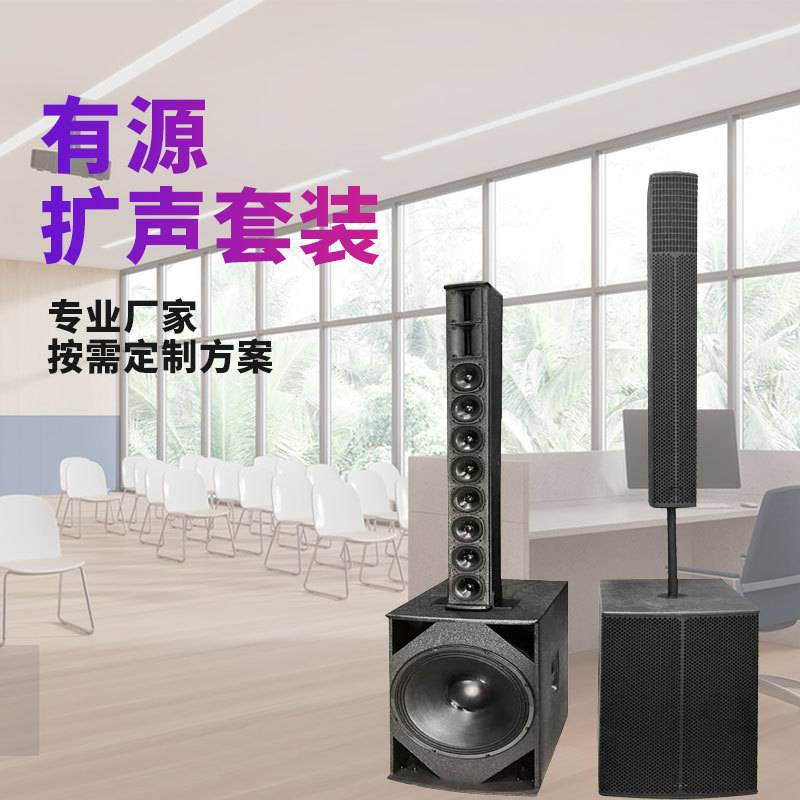 专业会议室公共广播音乐系统大功率落地式扬声器有源低音音响