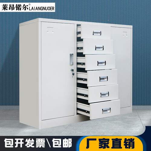 办抽公资料文件柜24斗多层屉柜12凭证收纳柜带锁011室铁格皮柜工