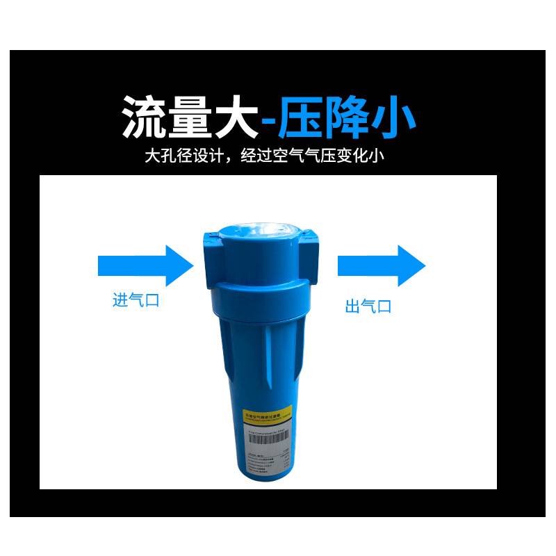 压缩空气精密过滤器弱腐蚀冷干机除油除水除尘油水分离器可清洗