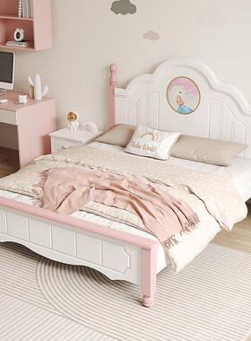 式双人实木床现代简约NIH家用经济型出租房用欧卧公主主家单人床