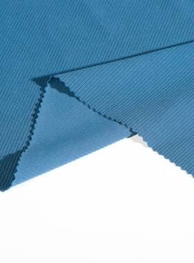 家直销纬编针织全消锦纶2*2罗纹面织料亚光光厂弹力袖口IRET恤针