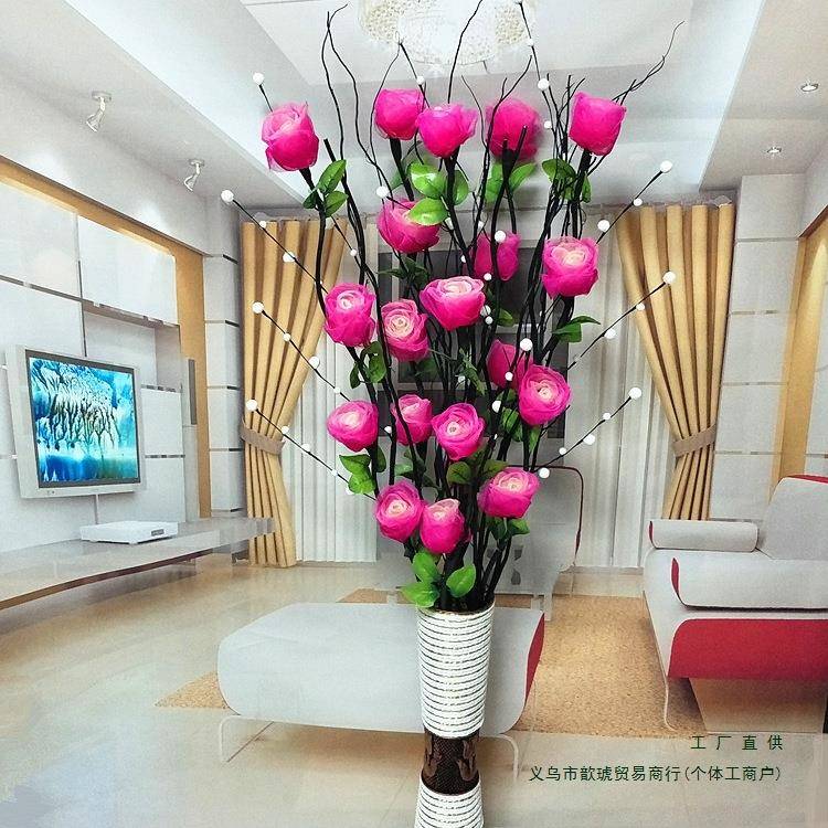 叶脉F95H6JSS干客新落地假花干花枝插花厅干花大牡丹居家房装饰