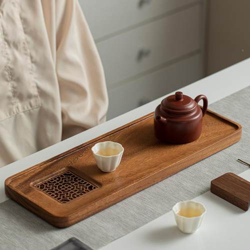 胡桃木创tb-71533意排水泡式茶盘木质干盘茶实木小型干泡台代轻奢