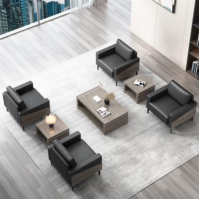 办公沙无品牌/发简约现代务几接待室会商客单人三人位办公合室茶