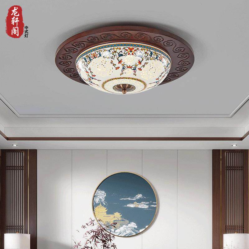 新式仿古陶瓷过道灯走廊灯玄关灯实木led中5203式小阳顶中灯台灯