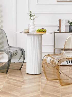 代化简约亚克力PC款潘ODZ东椅餐椅网红透明塑料子靠背椅椅创意妆