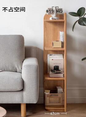 C三HRP两枝转角置物架木现代简约橡木小户型家用落9地转角柜书实