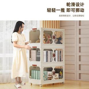 免安储装防尘物书柜带门可移动书架置物J落地架家用儿玩具收童纳