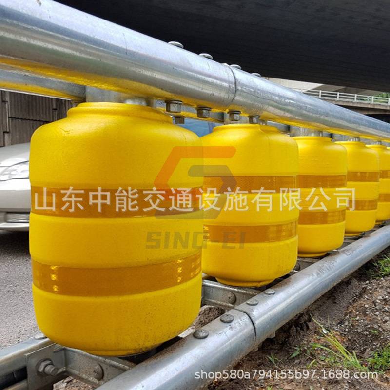 专业出口弯道旋转滚桶防撞护栏 高速公路国道旋转桶弹性转子护栏