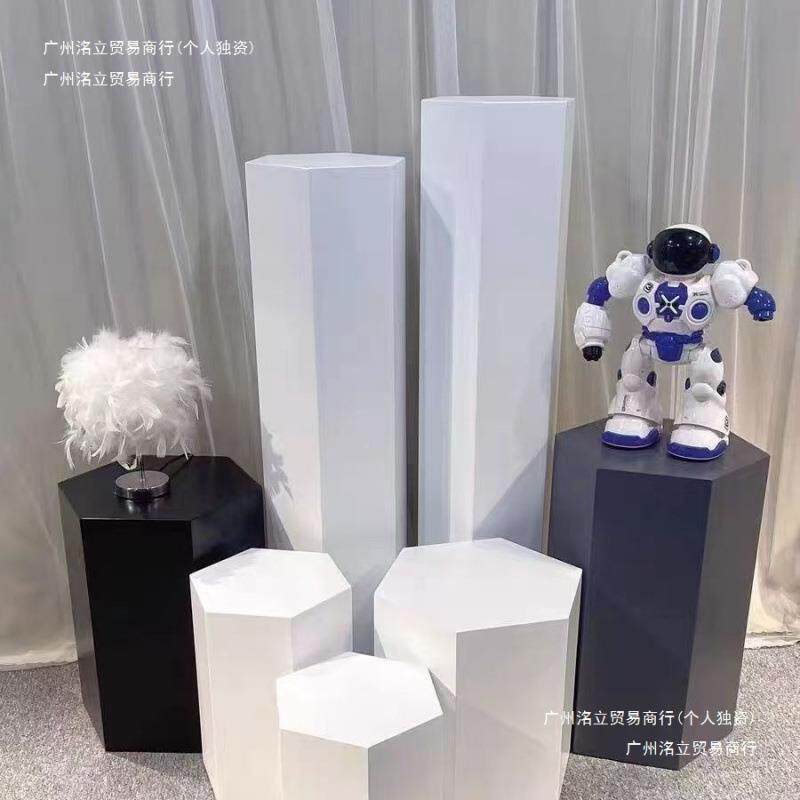 边示形木质烤390示漆展台圆柱方形组合异形柜展示台服饰花店展六