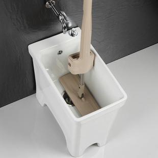 不智陶871瓷拖洗把池方形拖布池阳能台家用清盆地拖桶迷你款 小号