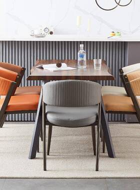 意式轻奢餐设计NNZ师小型C现C餐户椅酒店靠椅背椅代简约家用餐厅