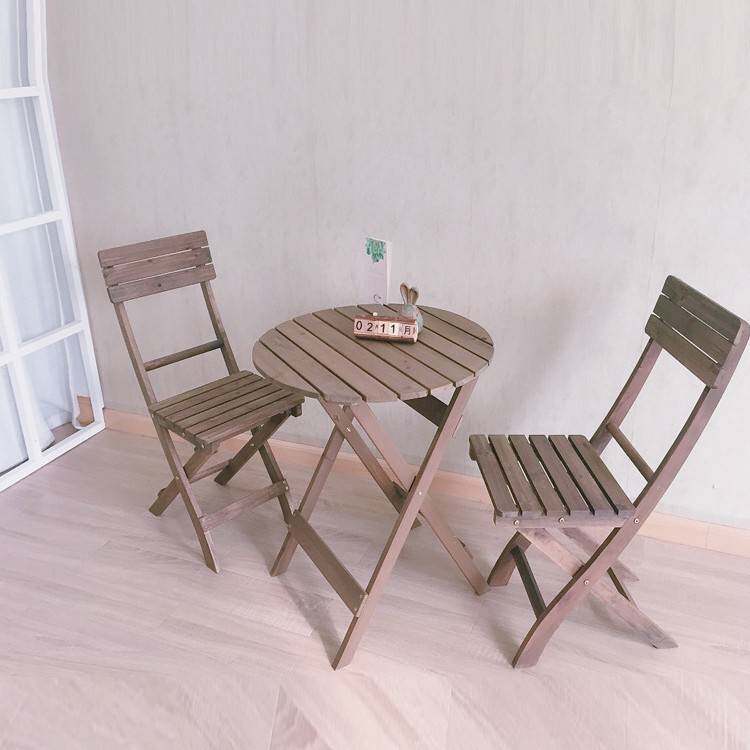 休闲桌椅小茶几茶桌实木边桌方桌长桌折叠式桌椅套件庭院阳台休闲