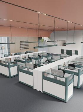 型办屏FKA公室办公桌简约现代桌员工l4人位风职员工位卡座财务椅