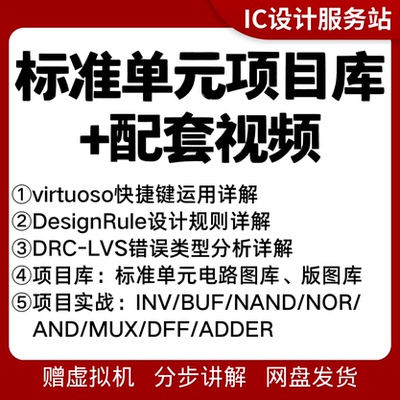 模拟版图设计培训课程 零基础进阶就业教程 项目实战视频1v1指导