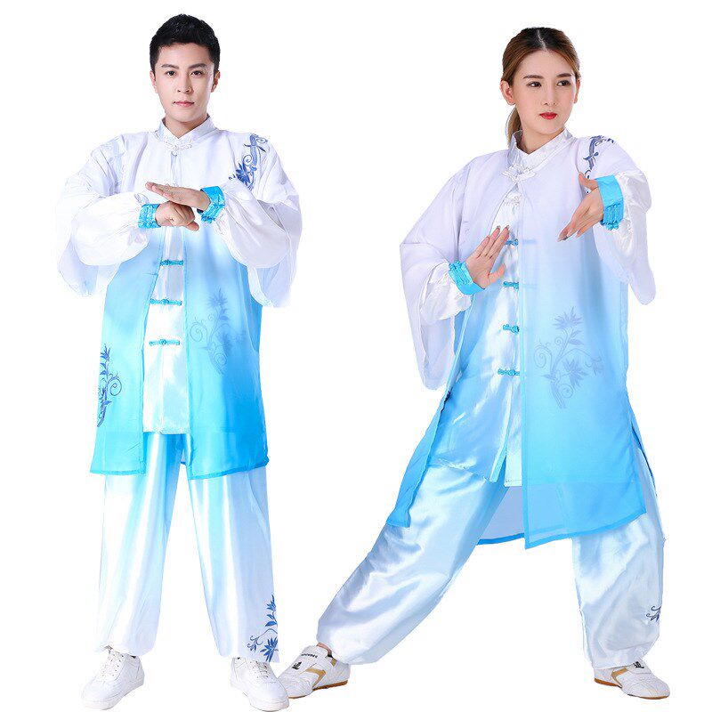 新款太极服男女武术太极拳表演练功服春季新款改良春夏太极服套装