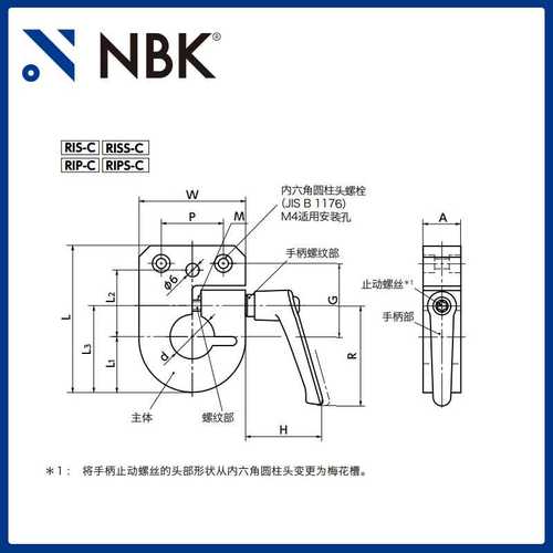 NBK RIPS-C 指示器底座 夹紧型带手柄 不锈钢 机械零部件厂家直供