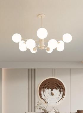 简约时尚白色LED魔豆吊灯现代创意客厅餐厅吊灯奶油风卧室书房灯