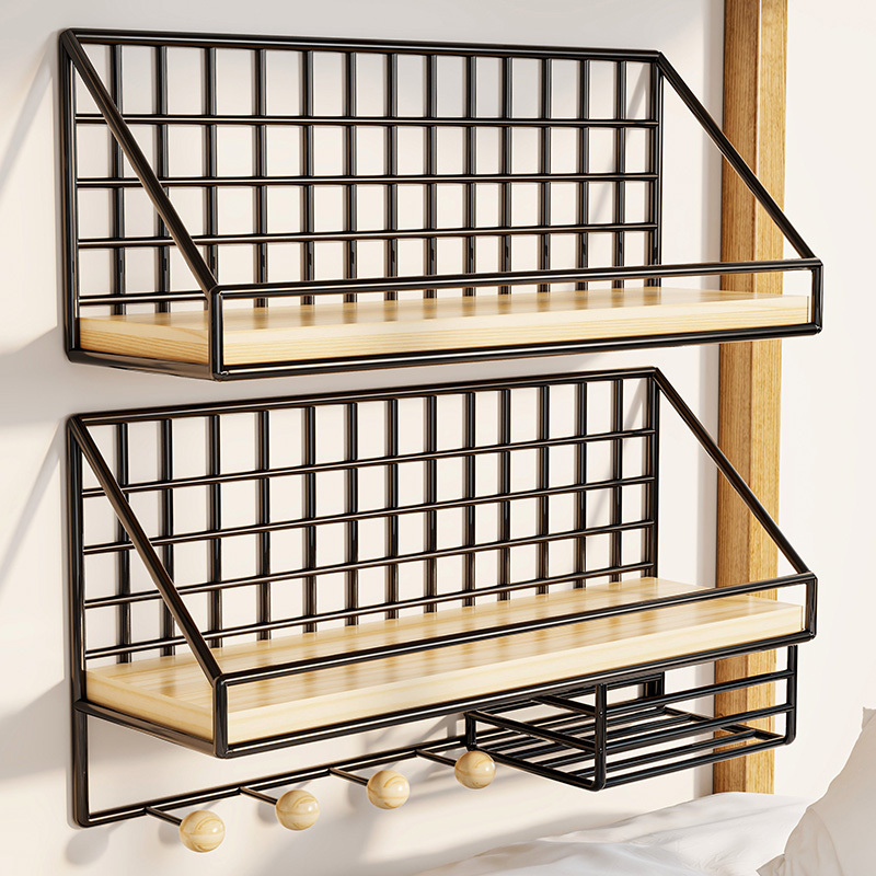 墙上置物架免打孔宿舍床上床x头放书收纳架加宽大容量悬空壁挂挂