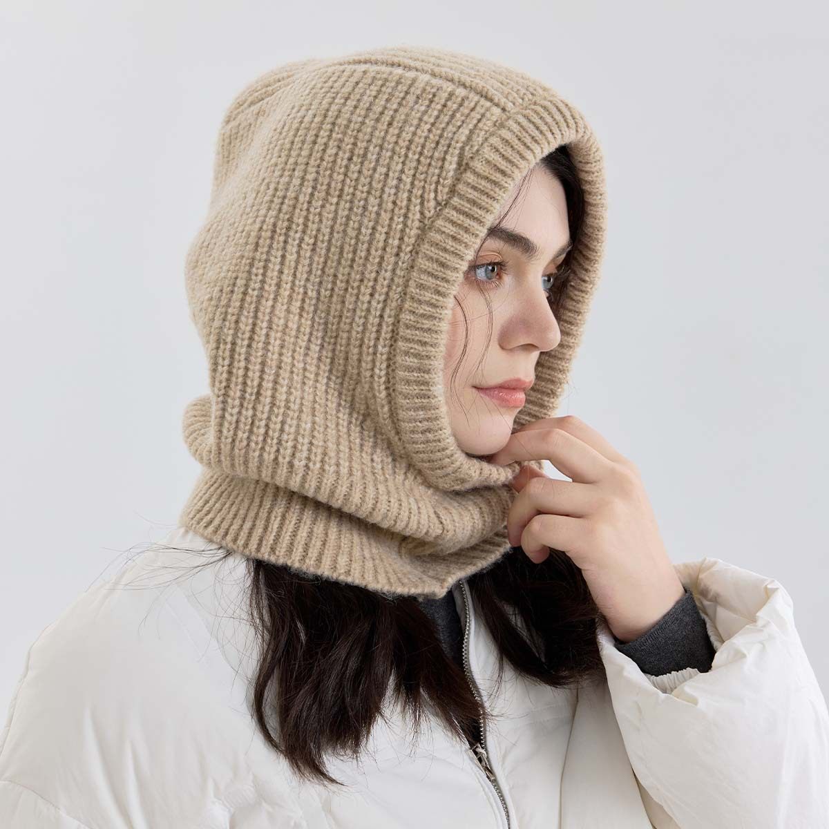 针织巴拉克拉法帽女冬季保暖