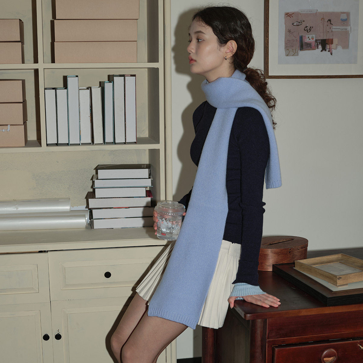 100%羊毛围巾女秋冬保暖披肩