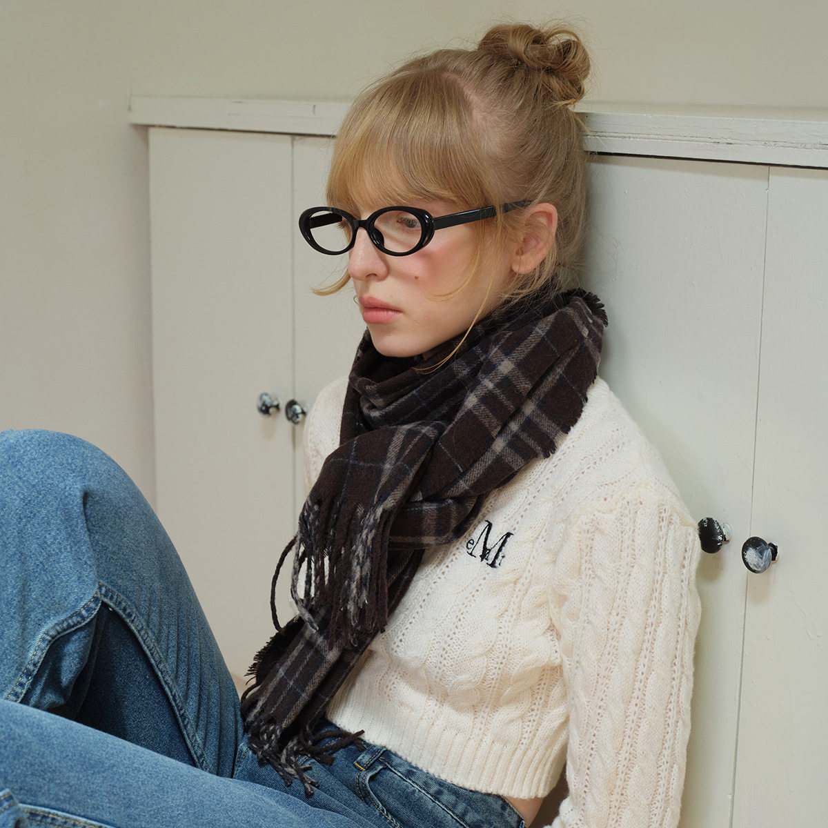 设计师款韩系撞色高级感围巾