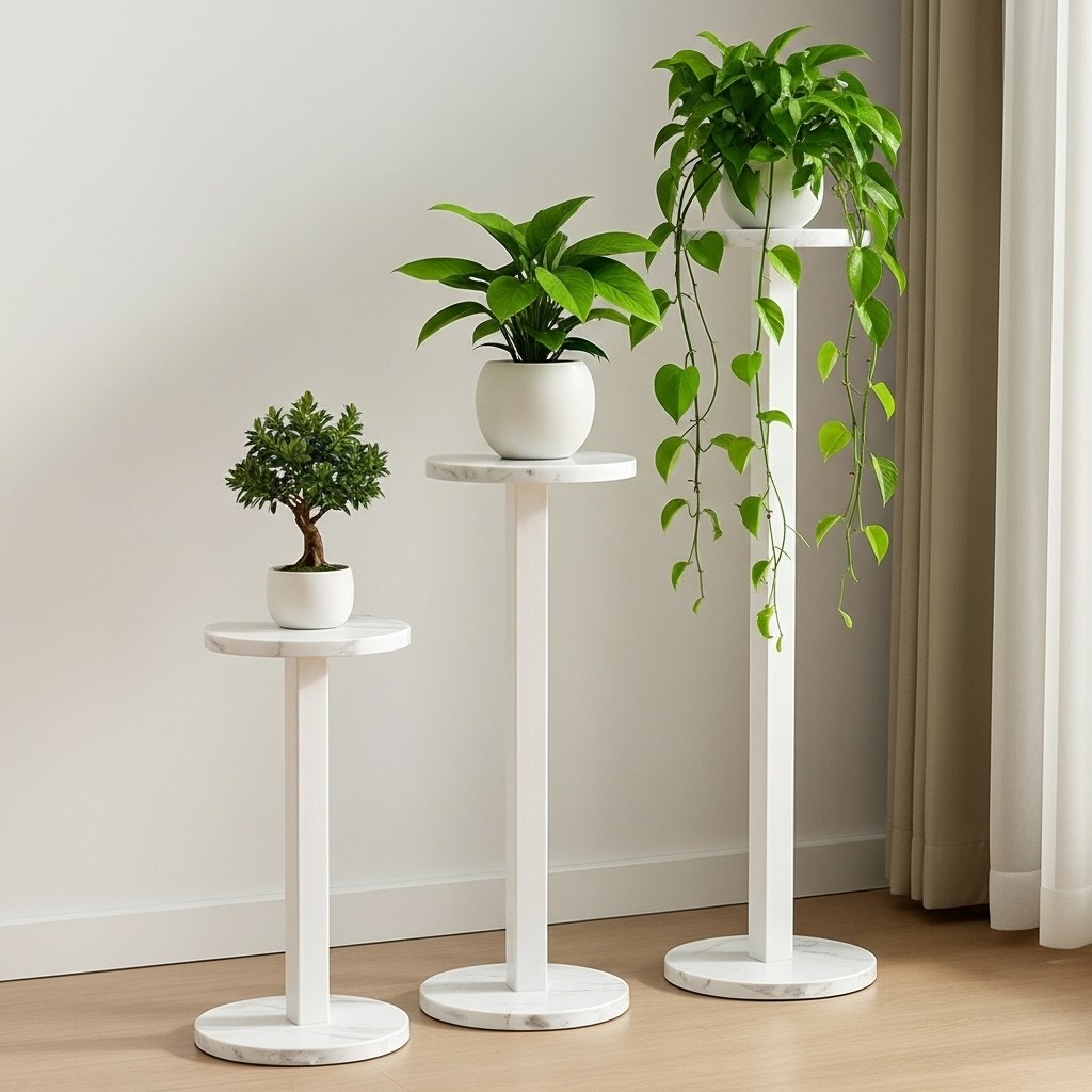 花架子客厅落地式田园铁艺阳台花盆拆装置物架室内圆形植物摆放