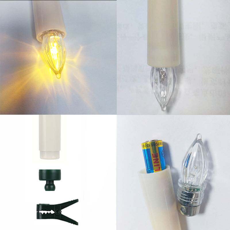 led蜡烛仿真塑料水晶灯头节日氛围装饰圣诞蜡烛遥控电子蜡烛跨境
