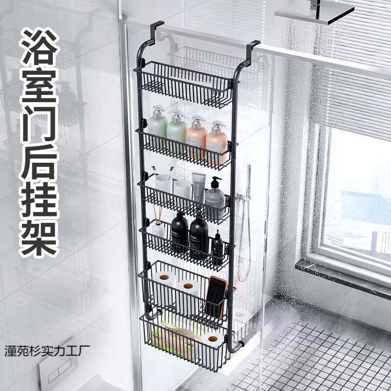 免打孔门后挂篮理置物架多层纳架浴室门后收挂潼苑杉实架多功能整