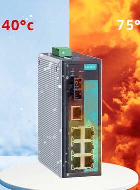 MOXA摩莎交换机EDS-308 8口非网管型原装现货工业以太网交换机