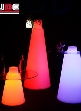 LKED圆形彩桌子创吧台吧桌七鸡尾酒桌TV发光家具玻璃光发吧台TNW