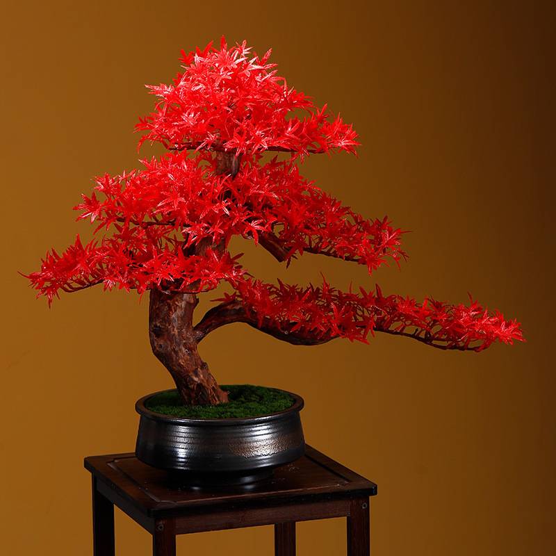 仿真绿植盆景高端客厅仿生植物造景装饰迎客松仿真树摆件厂家