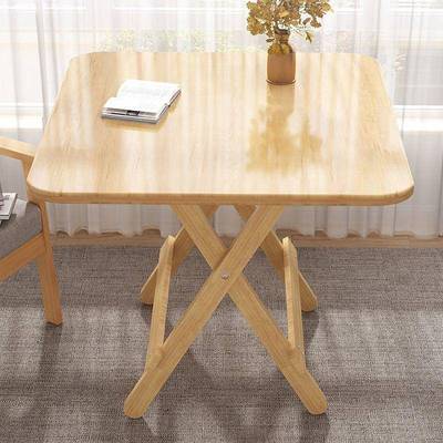 折叠餐桌家1用桌子小可折叠饭桌实松木户型家易用小桌子木简小方