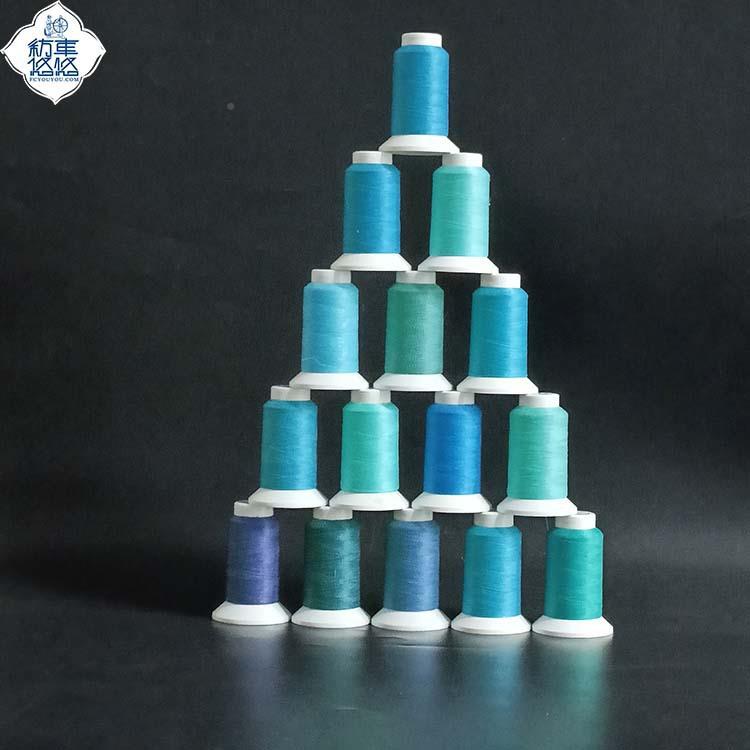 夜纱光线夜工厂蓝色光缝纫线夜光绣花YGX-108线夜发光线涤纶光纱