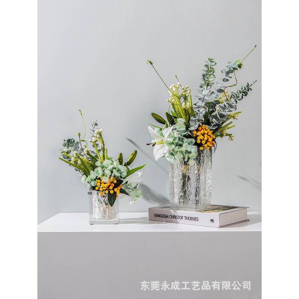 轻奢仿真花高端假花摆设摆件盆栽套装家居餐桌桌面装饰花绢花客厅