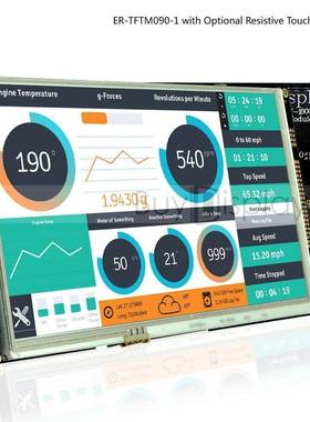 A9寸TFTLCD彩色液晶ER-TFTM0显示屏配R8875控制板/并可串口/触摸