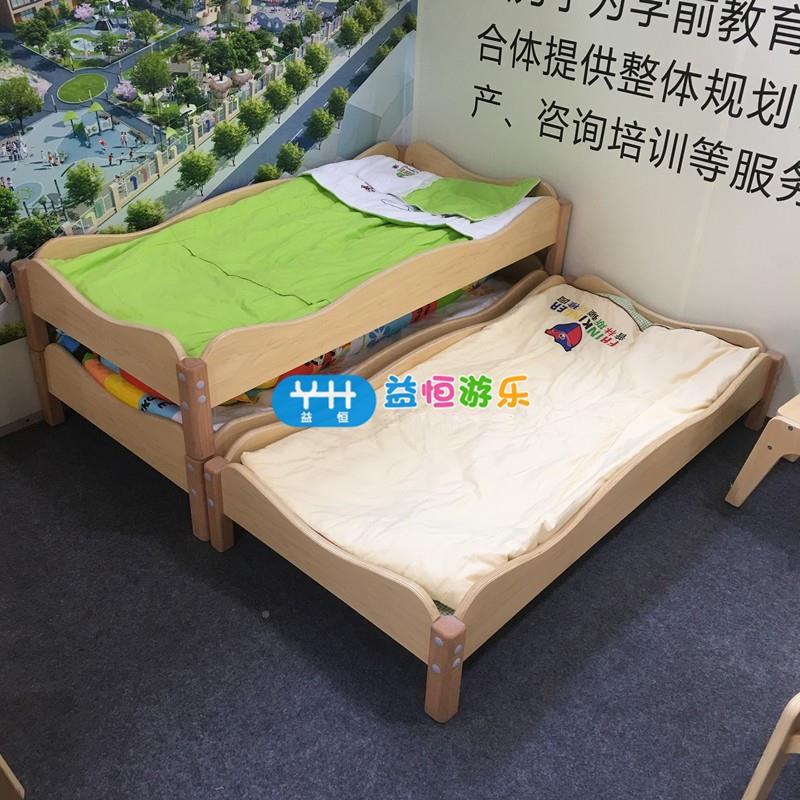 床幼儿园中木制无漆午休儿层童托管Y班午睡叠叠床早教心多板单人