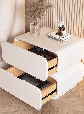 奶油风床头皮质简约现代简小型卧床边柜极RBN易收纳柜柜免安室装